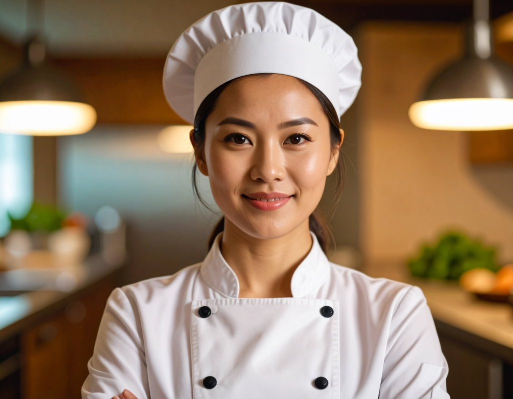 about 1 Firefly A 28 year old woman with captivating and elegant facial features standing in a mode 575045