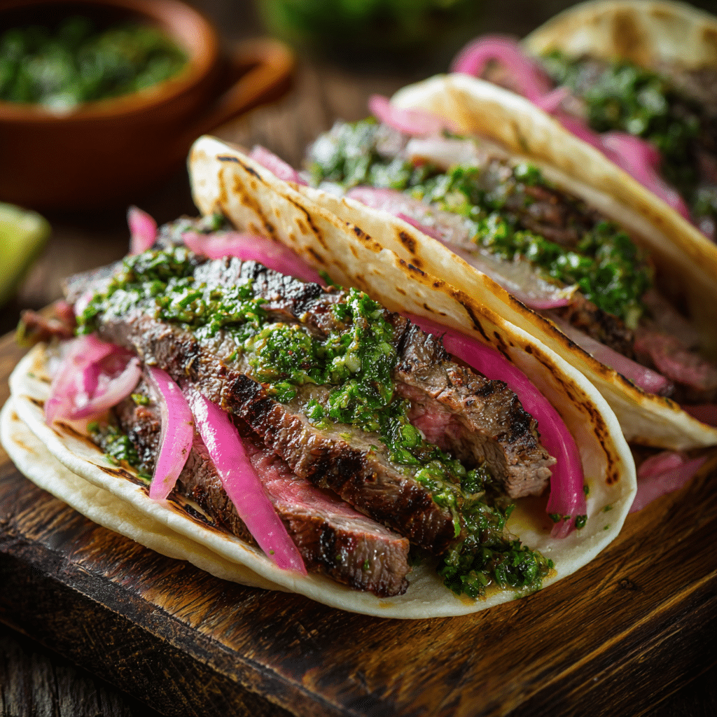 u3477833365 A close up shot of chimichurri steak tacos on a r 95192ae5 b808 4604 b3fe 9a48b2418bf8 1